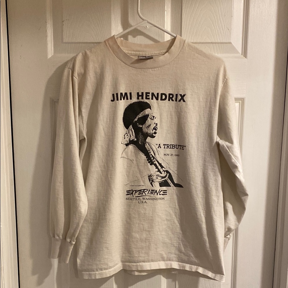 Jimi Hendrix Day Seattle Tribute Graphic Long Sleeve Shirt Vintage Large